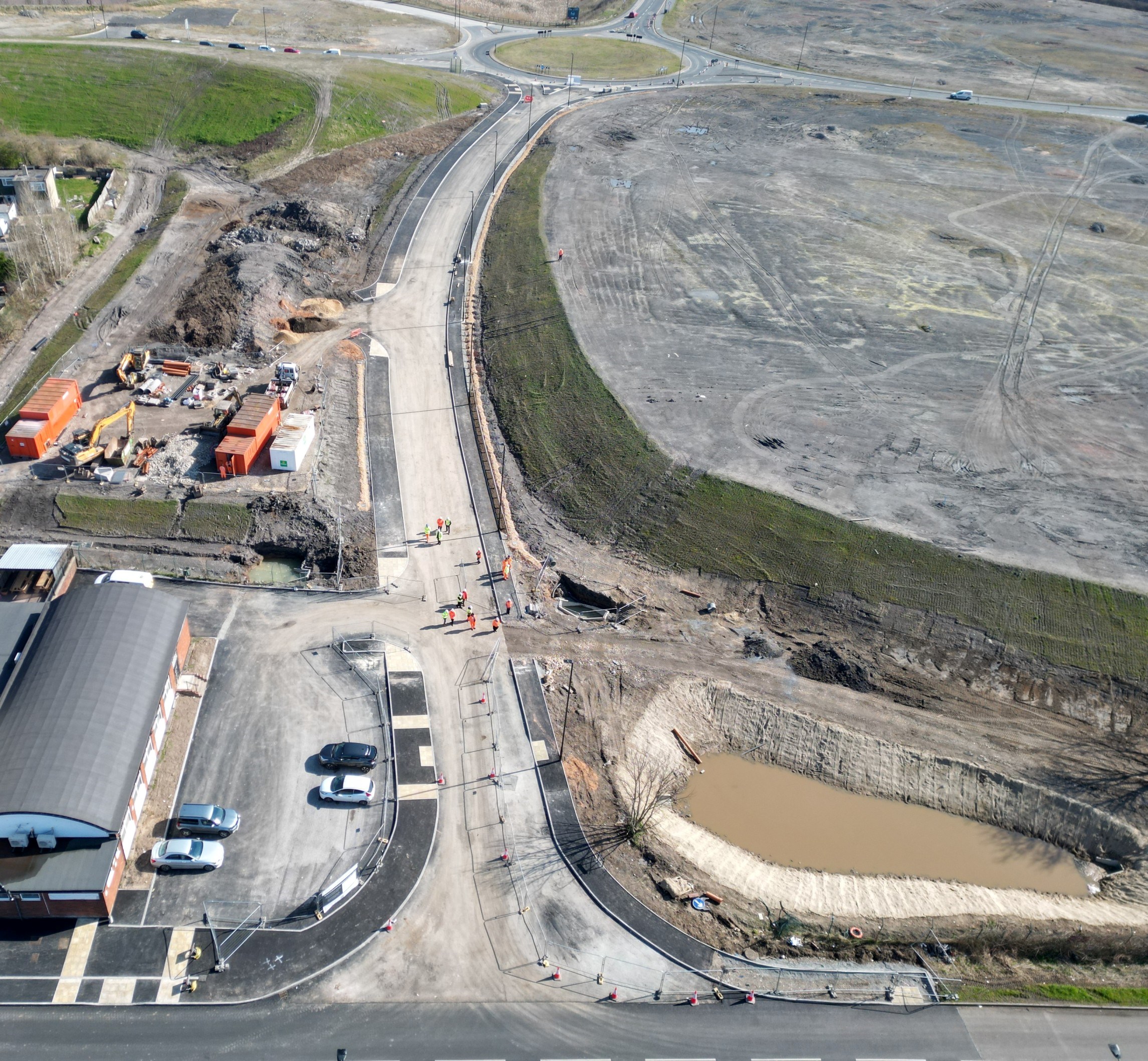 Drone image of the new link road 