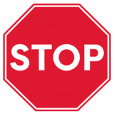 A red stop sign.